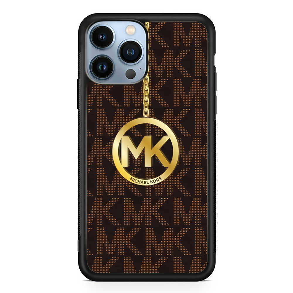 Michael Kors Brown Pattern 2D Rubber Phone Case-Black-Oxvistore