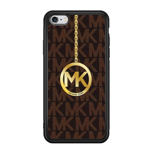 Michael Kors Brown Pattern iPhone 6 | 6s Case-Rubber Black (2D Case)-Oxvistore