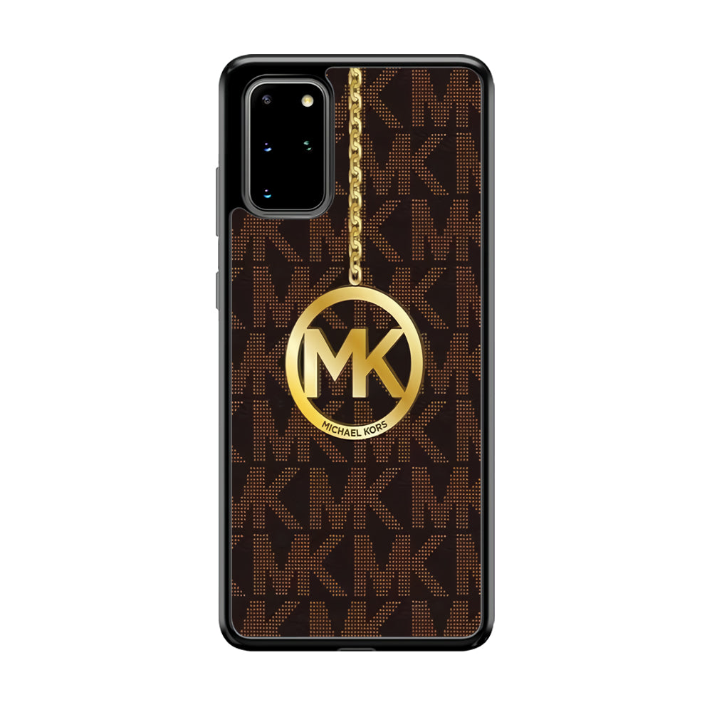 Michael Kors Brown Pattern Samsung Galaxy S20 Plus Case-Rubber Black (2D Case)-Oxvistore