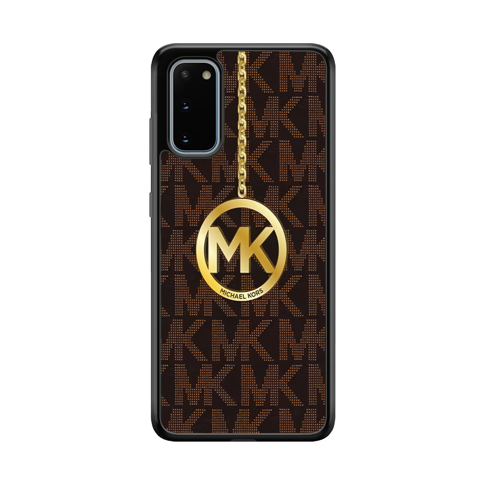 Michael Kors Brown Pattern Samsung Galaxy S20 Case-Rubber White (2D Case)-Oxvistore