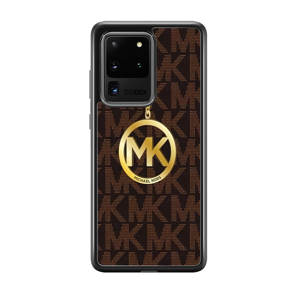 Michael Kors Brown Pattern Samsung Galaxy S20 Ultra Case (Copy)-Rubber Black (2D Case)-Oxvistore