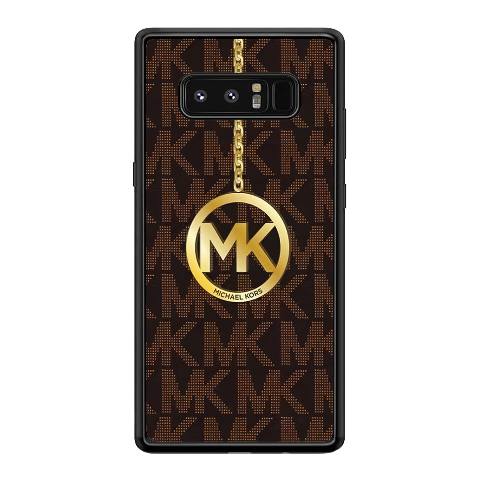 Michael Kors Brown Pattern Samsung Galaxy Note 8 Case-Rubber Black (2D Case)-Oxvistore