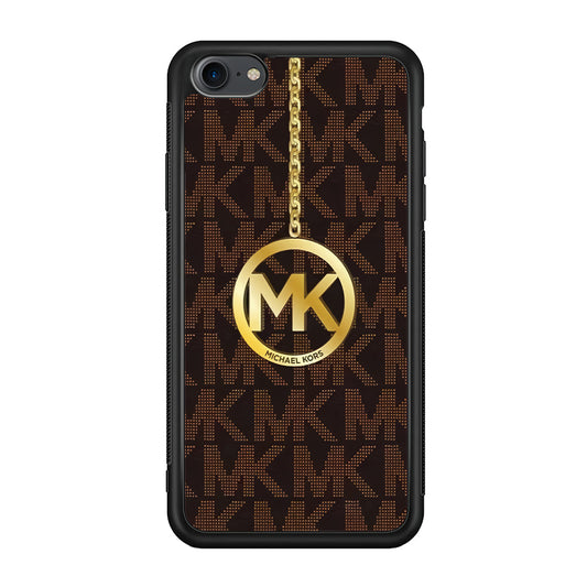Michael Kors Brown Pattern iPhone 8 Case-Rubber Black (2D Case)-Oxvistore