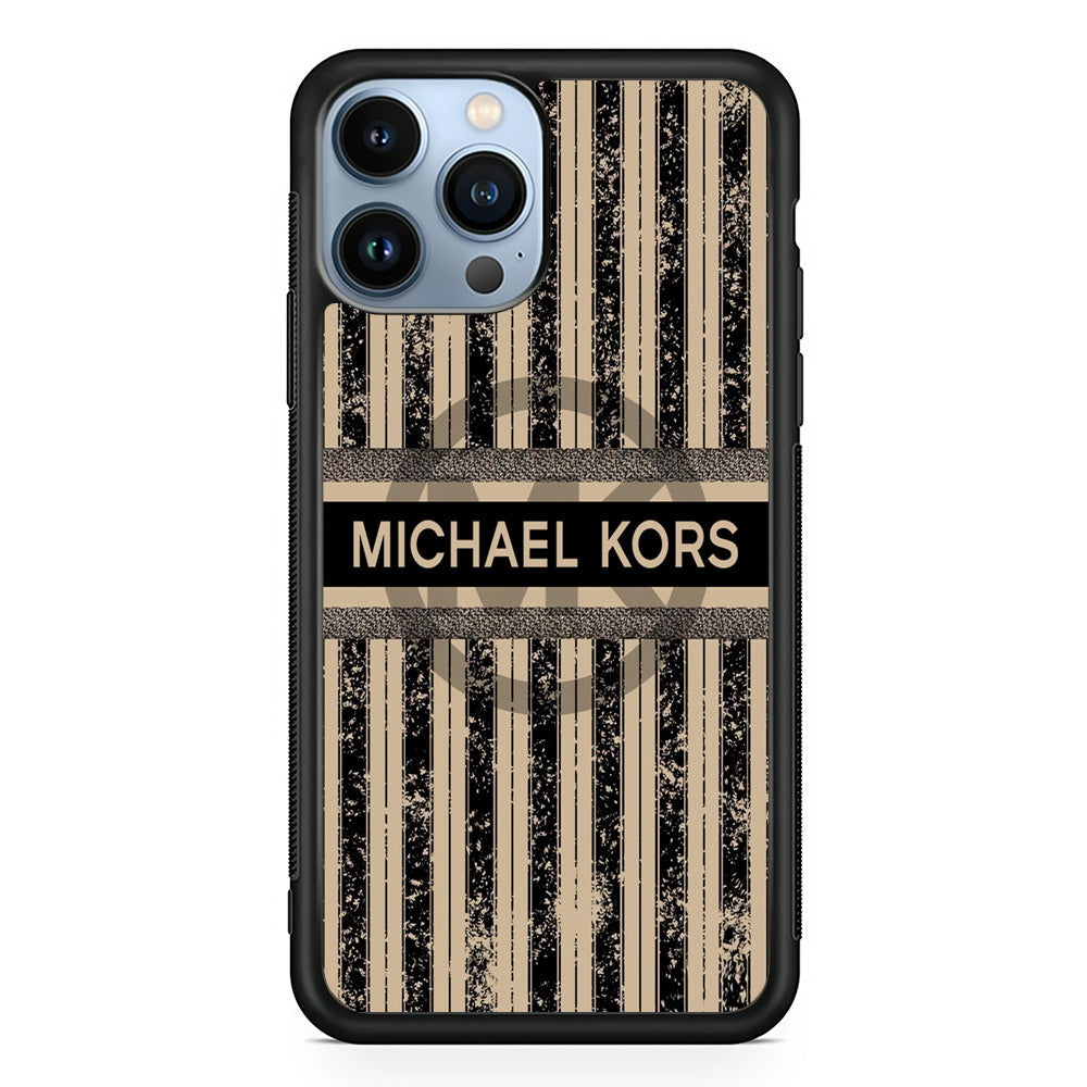 Michael Kors Luxury Art iPhone 15 Pro Case-Rubber Black (2D Case)-Oxvistore