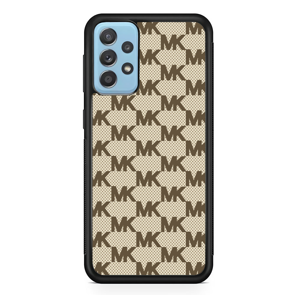 Michael Kors Polka Dot Backdrop Samsung Galaxy A72 Case-Rubber Black (2D Case)-Oxvistore