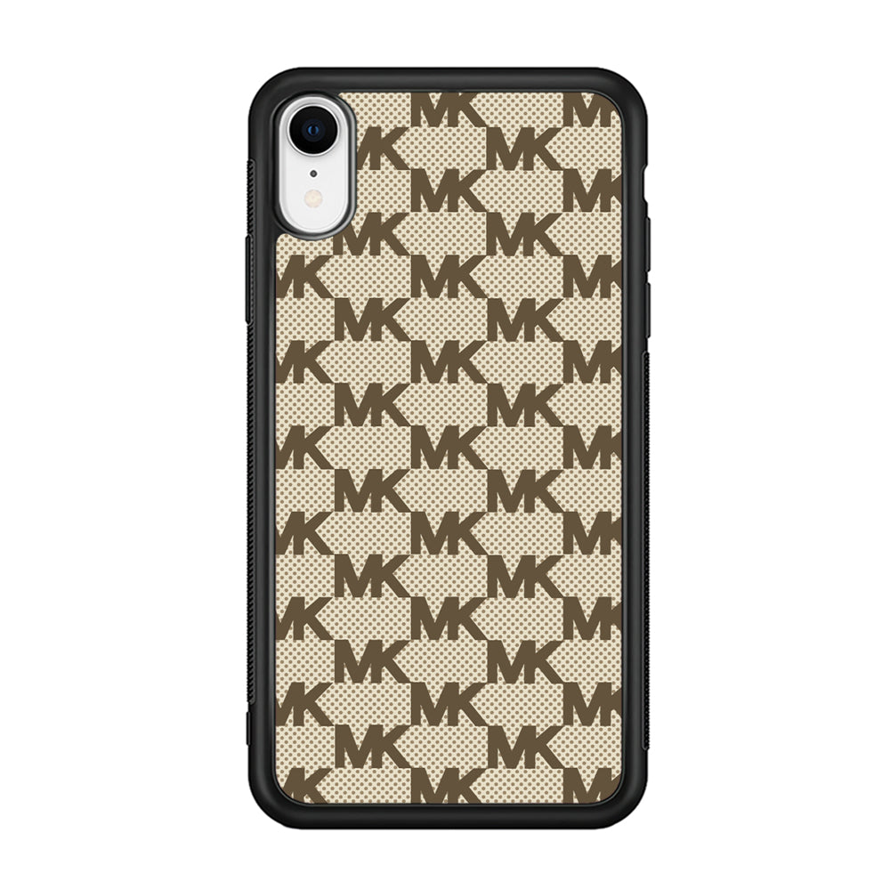 Michael Kors Polka Dot Backdrop iPhone XR Case-Rubber Black (2D Case)-Oxvistore