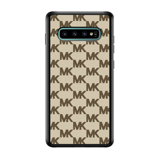 Michael Kors Polka Dot Backdrop Samsung Galaxy S10 Plus Case-Rubber Black (2D Case)-Oxvistore