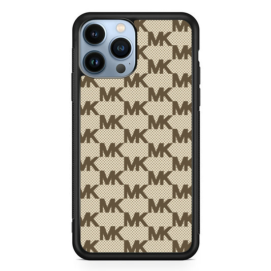 Michael Kors Polka Dot Backdrop iPhone 13 Pro Case-Rubber Black (2D Case)-Oxvistore
