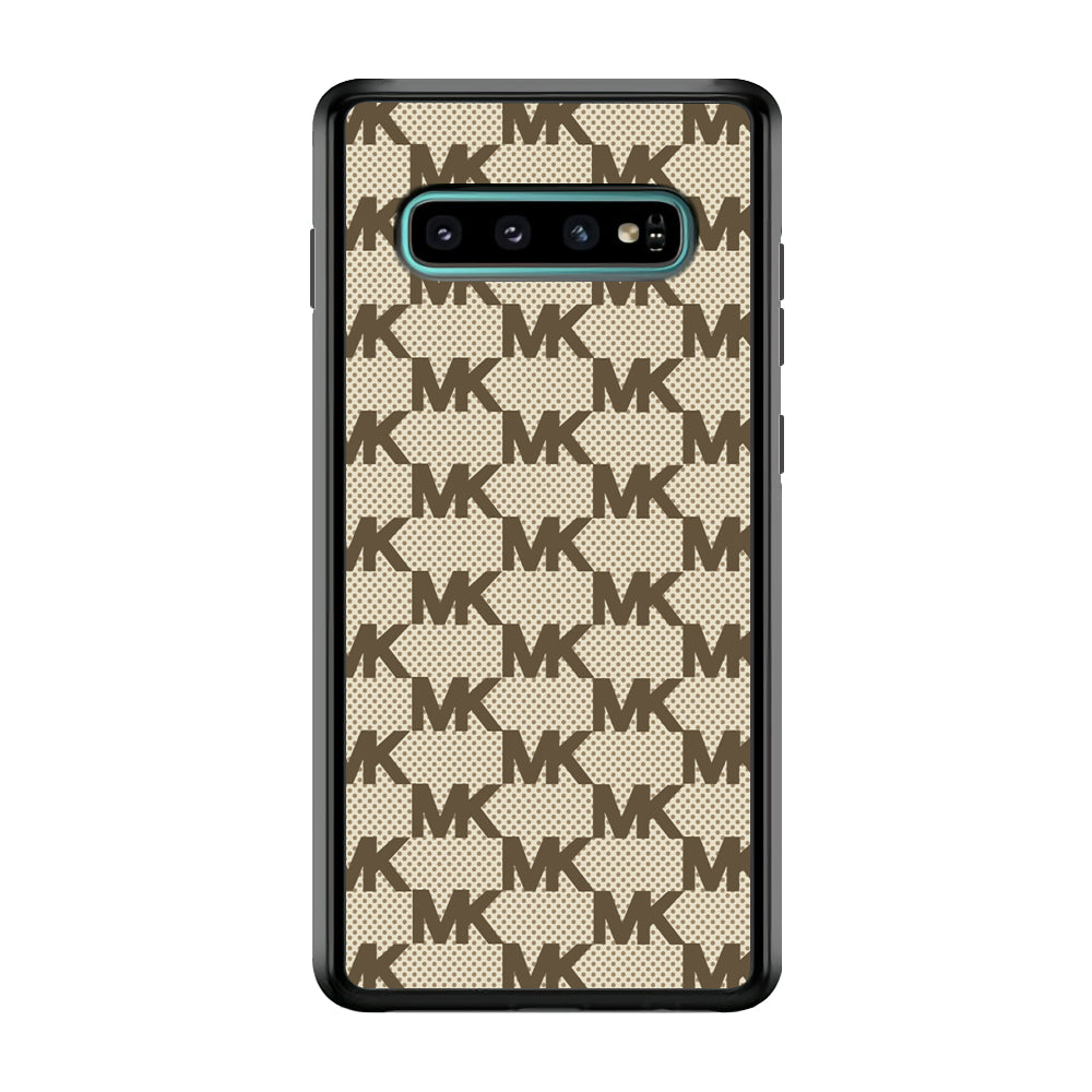 Michael Kors Polka Dot Backdrop Samsung Galaxy S10 Case-Rubber Black (2D Case)-Oxvistore