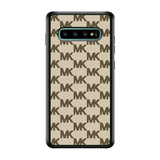 Michael Kors Polka Dot Backdrop Samsung Galaxy S10 Case-Rubber Black (2D Case)-Oxvistore