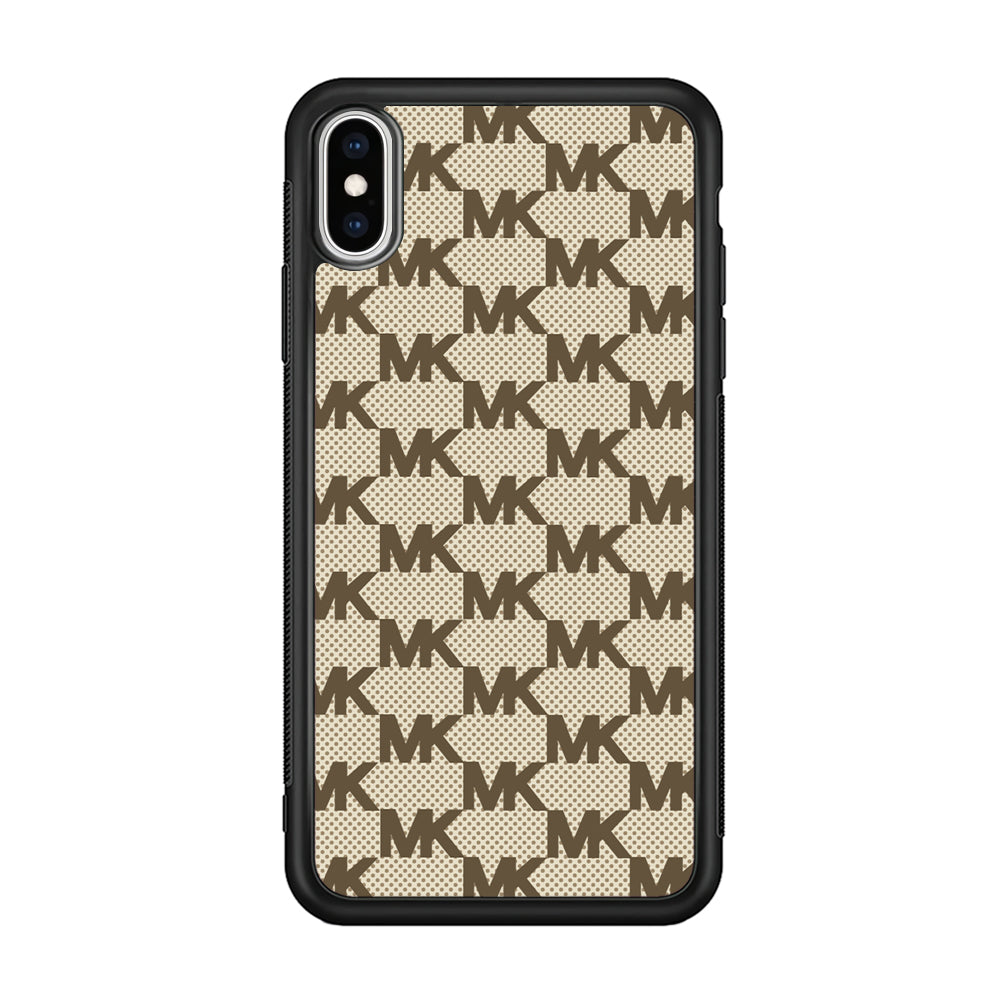 Michael Kors Polka Dot Backdrop iPhone X Case-Rubber White (2D Case)-Oxvistore