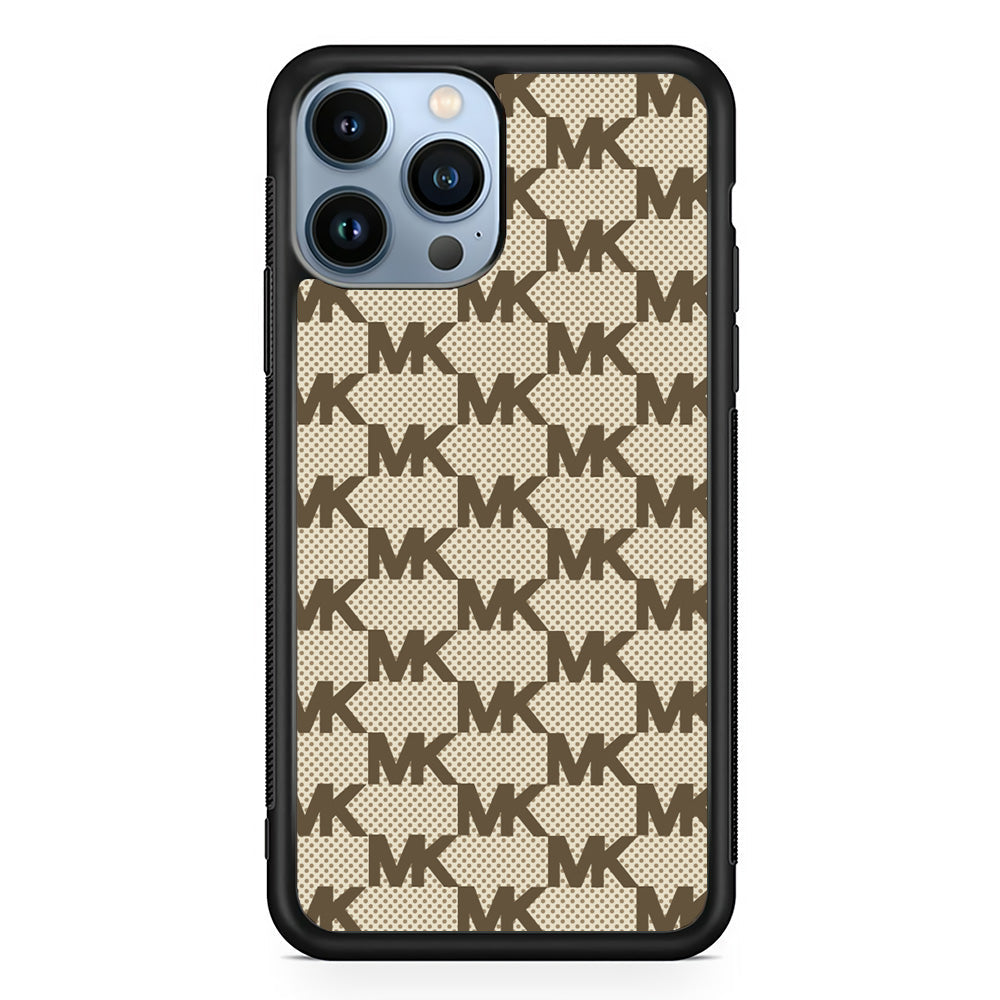 Michael Kors Polka Dot Backdrop iPhone 15 Pro Max Case-Rubber Black (2D Case)-Oxvistore