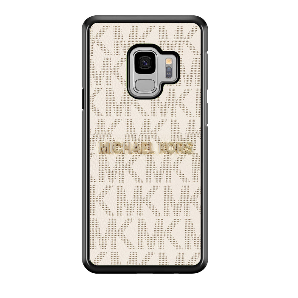 Michael Kors White Pattern Samsung Galaxy S9 Case-Rubber Black (2D Case)-Oxvistore