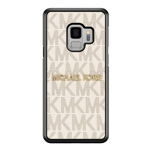 Michael Kors White Pattern Samsung Galaxy S9 Case-Rubber Black (2D Case)-Oxvistore