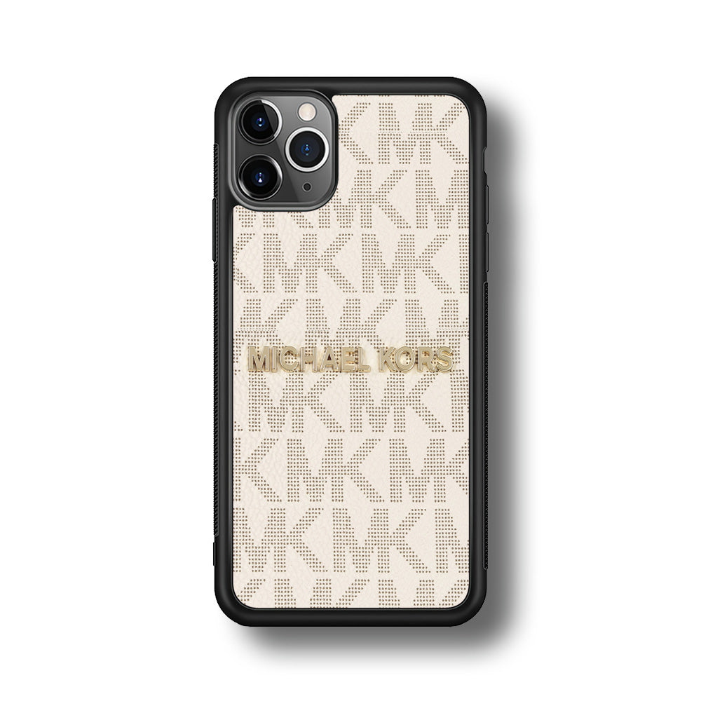 Michael Kors White Pattern iPhone 11 Pro Case-Rubber Black (2D Case)-Oxvistore