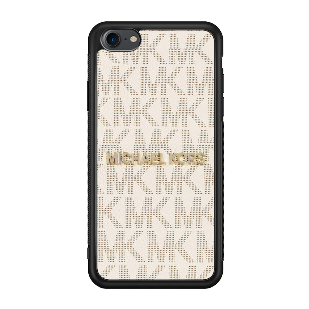 Michael Kors White Pattern iPhone 8 Case-Rubber Black (2D Case)-Oxvistore