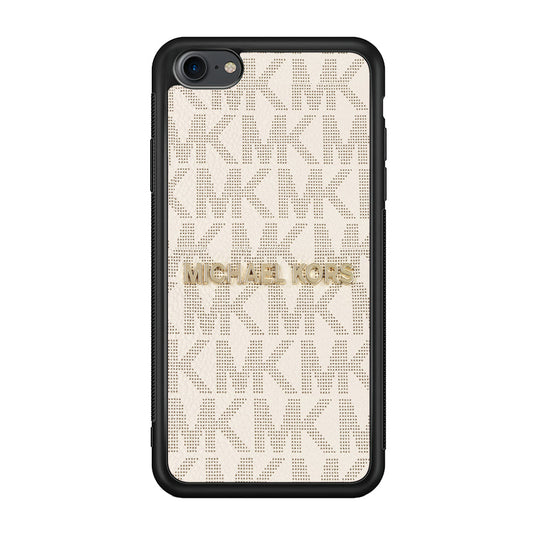 Michael Kors White Pattern iPhone 8 Case-Rubber Black (2D Case)-Oxvistore