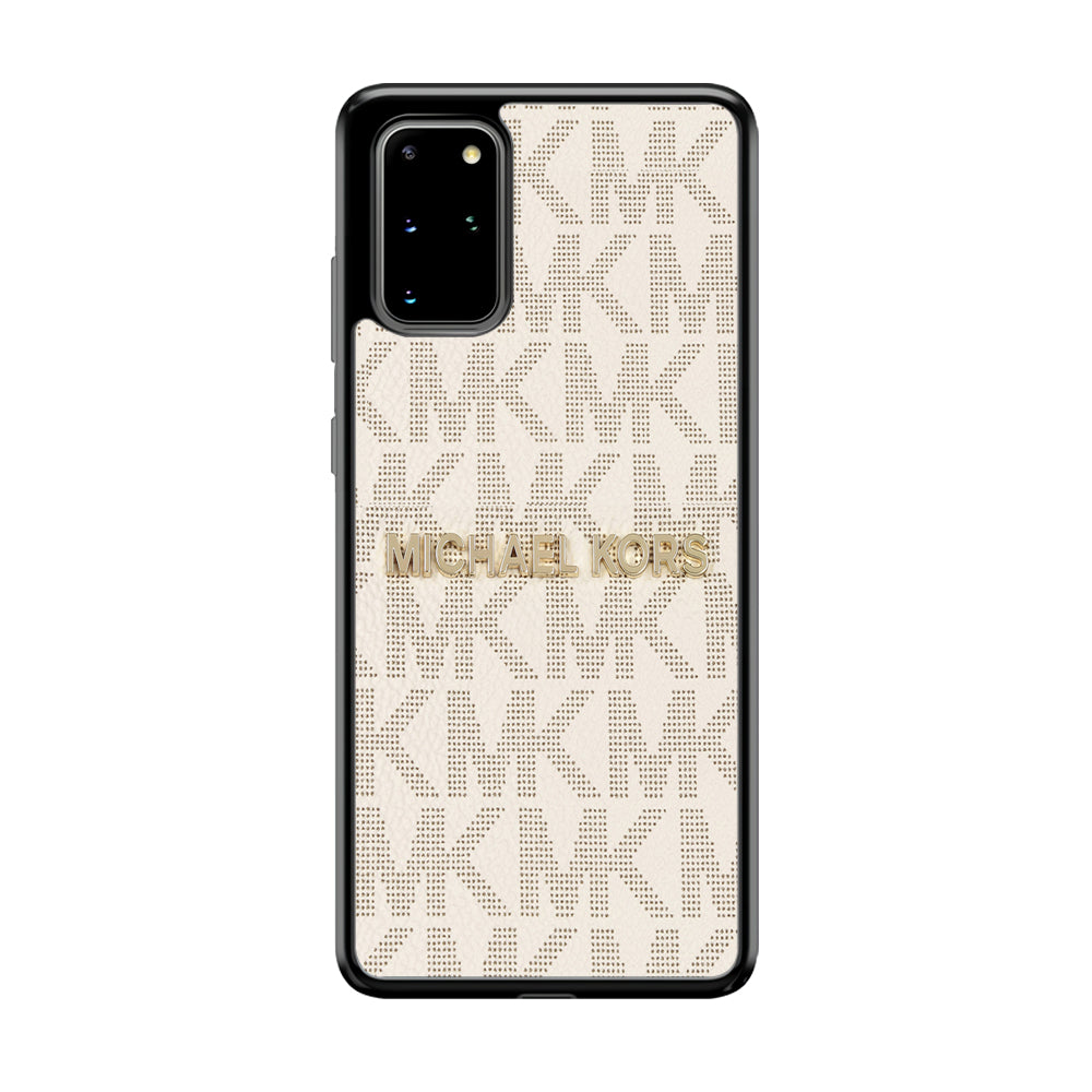 Michael Kors White Pattern Samsung Galaxy S20 Plus Case-Rubber Black (2D Case)-Oxvistore