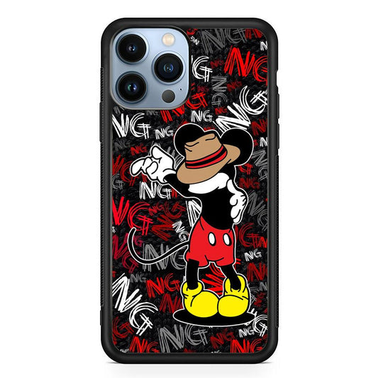 Mickey Dancing Step iPhone 14 Pro Max Case-Rubber White (2D Case)-Oxvistore