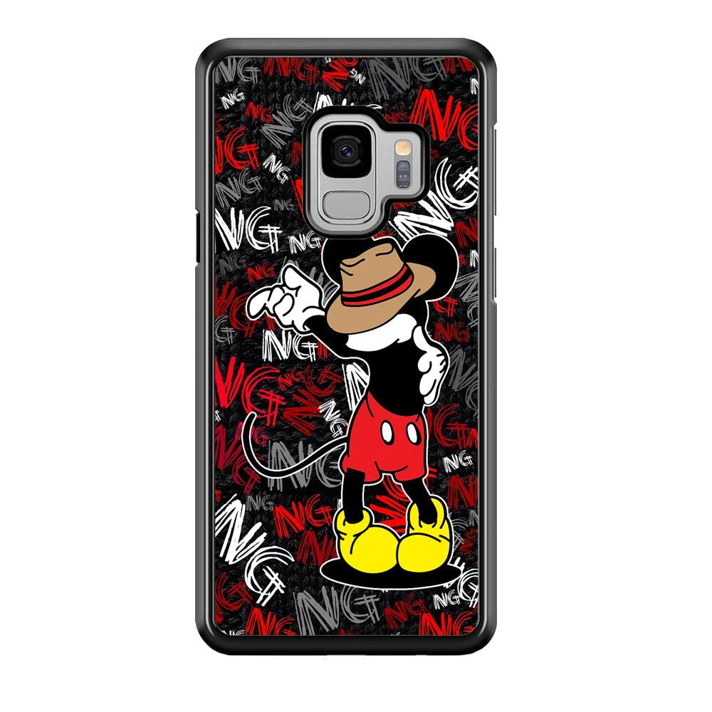 Mickey Dancing Step Samsung Galaxy S9 Case-Rubber Black (2D Case)-Oxvistore