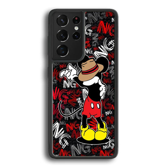 Mickey Dancing Step Samsung Galaxy S24 Ultra Case-Rubber Black (2D Case)-Oxvistore