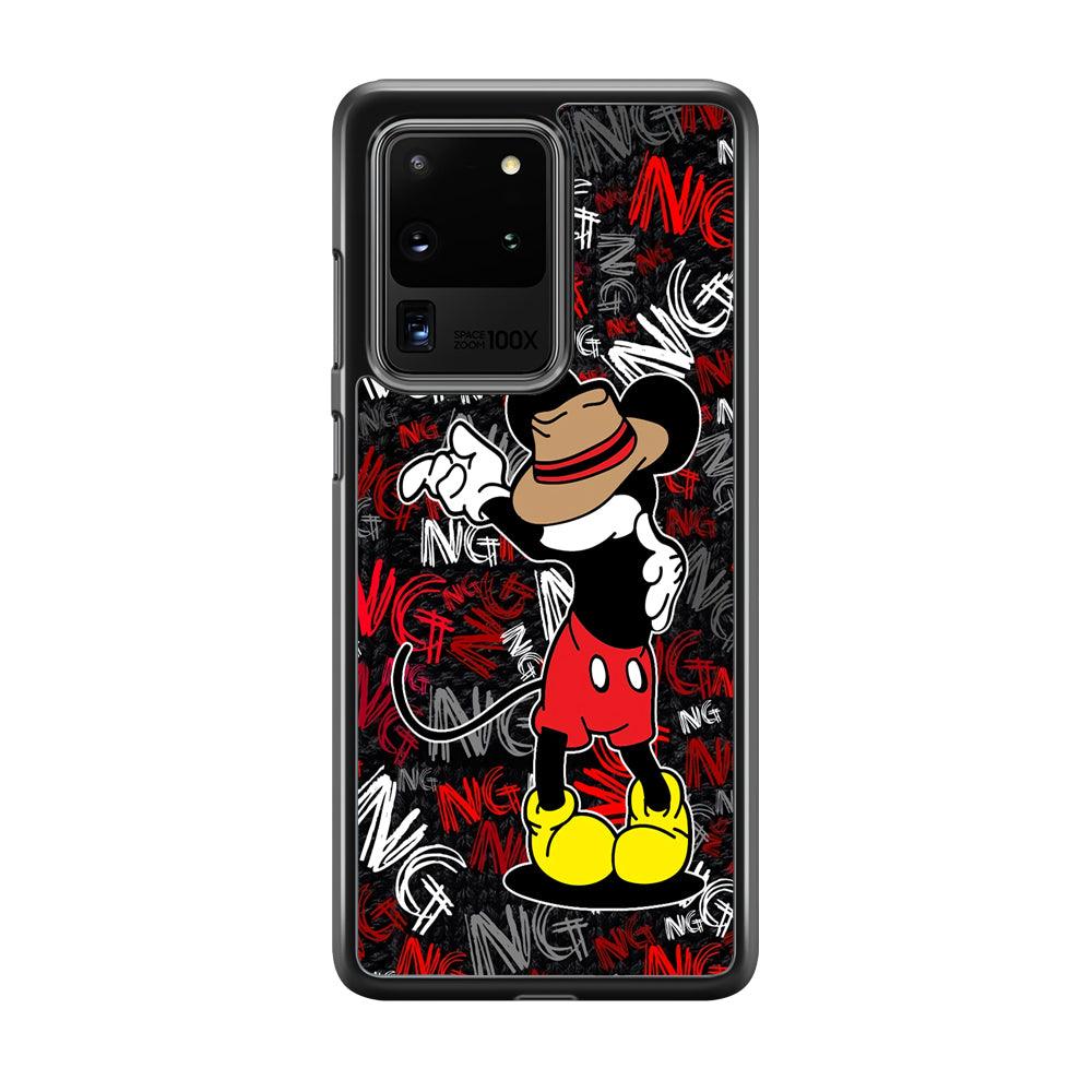 Mickey Dancing Step Samsung Galaxy S20 Ultra Case-Rubber Black (2D Case)-Oxvistore