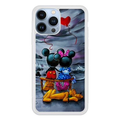 Mickey Minnie on The Beach 2D Rubber Phone Case