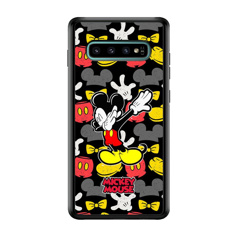 Mickey Mouse Dance All of Time Samsung Galaxy S10 Case-Rubber Black (2D Case)-Oxvistore