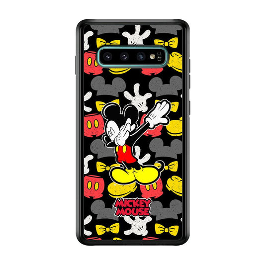 Mickey Mouse Dance All of Time Samsung Galaxy S10 Case-Rubber Black (2D Case)-Oxvistore