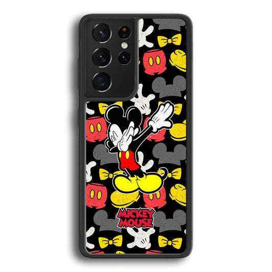 Mickey Mouse Dance All of Time Samsung Galaxy S23 Ultra Case-Rubber Black (2D Case)-Oxvistore
