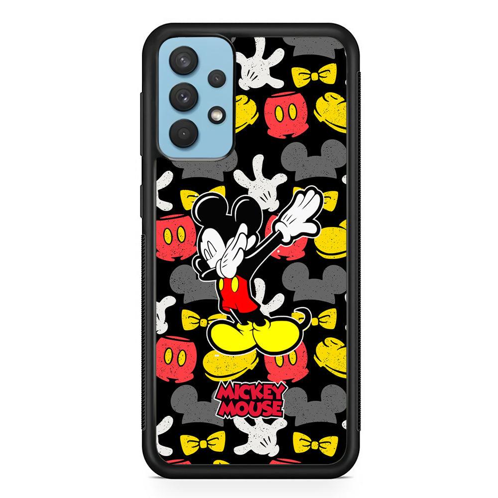 Mickey Mouse Dance All of Time Samsung Galaxy A32 Case-Rubber Black (2D Case)-Oxvistore