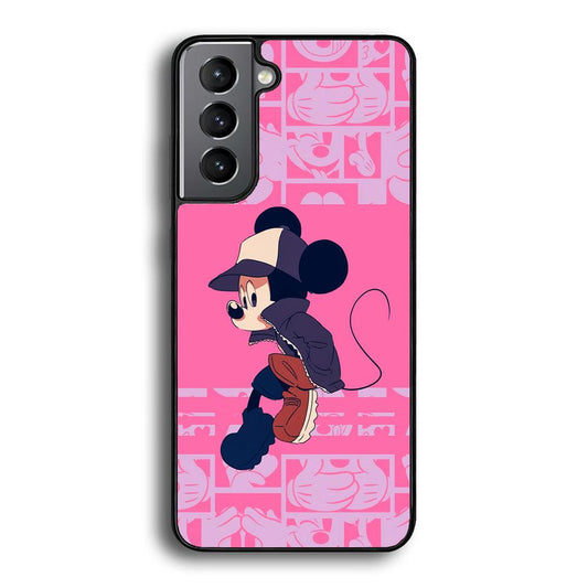 Mickey Mouse Dancing and Flying Samsung Galaxy S22 Plus Case-Rubber Black (2D Case)-Oxvistore