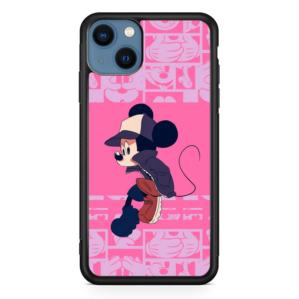 Mickey Mouse Dancing and Flying iPhone 15 Case-Rubber Black (2D Case)-Oxvistore