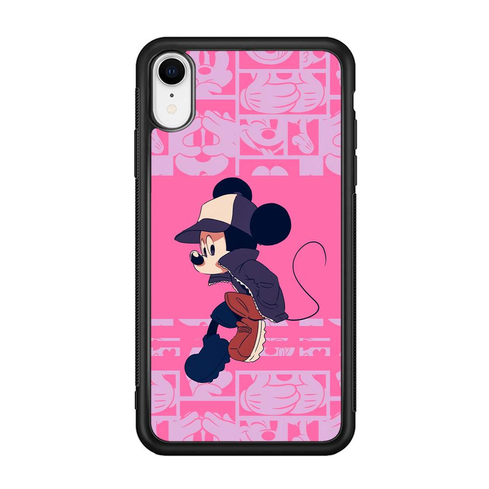 Mickey Mouse Dancing and Flying iPhone XR Case-Rubber Black (2D Case)-Oxvistore