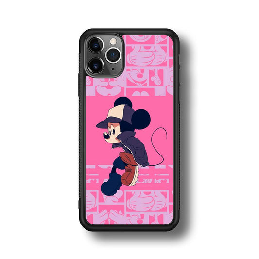 Mickey Mouse Dancing and Flying iPhone 11 Pro Max Case-Rubber Black (2D Case)-Oxvistore