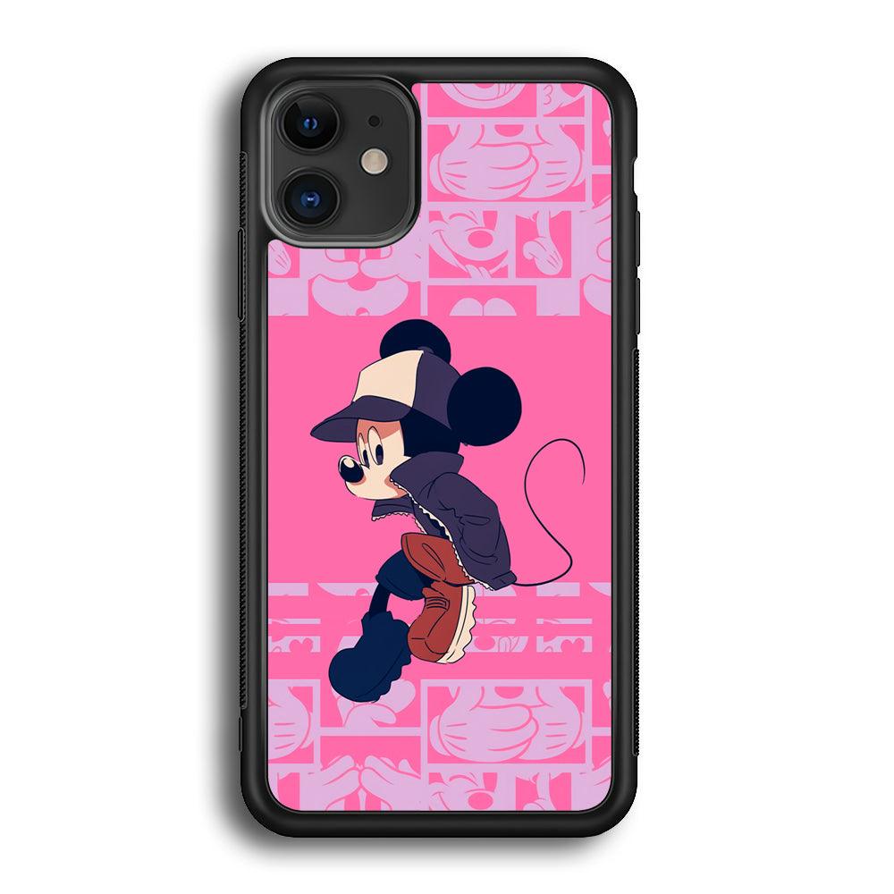 Mickey Mouse Dancing and Flying iPhone 12 Case-Rubber Black (2D Case)-Oxvistore