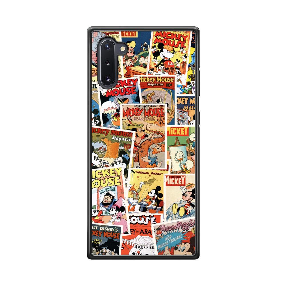 Mickey Mouse Old Poster Collage Samsung Galaxy Note 10 Case-Rubber Black (2D Case)-Oxvistore