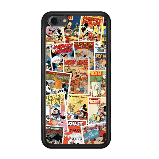Mickey Mouse Old Poster Collage iPod Touch 6 Case-Rubber Black (2D Case)-Oxvistore