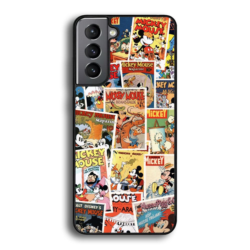 Mickey Mouse Old Poster Collage Samsung Galaxy S24 Case-Rubber Black (2D Case)-Oxvistore