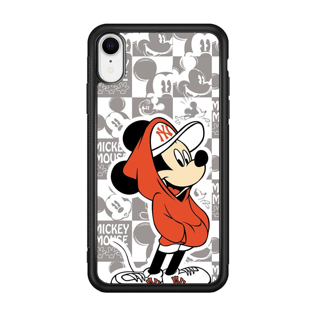 Mickey Mouse The Fans on Duty iPhone XR Case-Rubber Black (2D Case)-Oxvistore