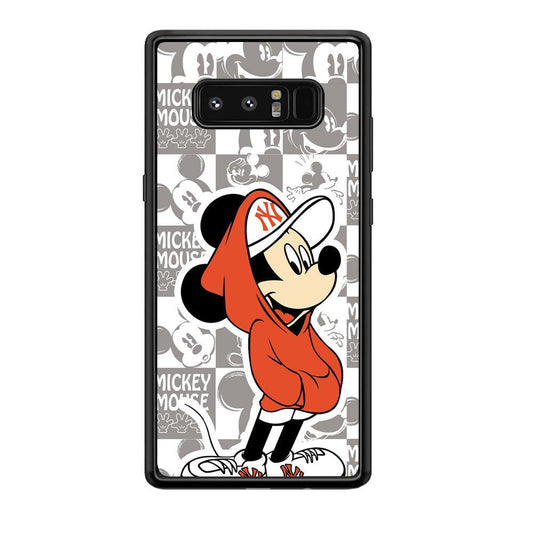 Mickey Mouse The Fans on Duty Samsung Galaxy Note 8 Case-Rubber Black (2D Case)-Oxvistore