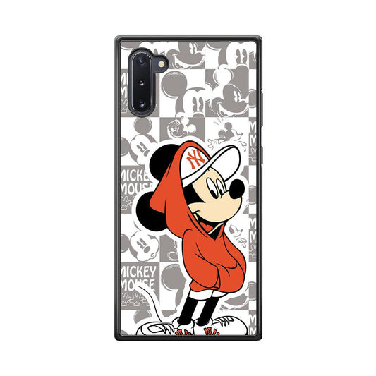 Mickey Mouse The Fans on Duty Samsung Galaxy Note 10 Case-Rubber Black (2D Case)-Oxvistore