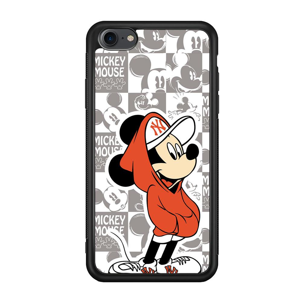 Mickey Mouse The Fans on Duty iPhone 7 Case-Rubber Black (2D Case)-Oxvistore