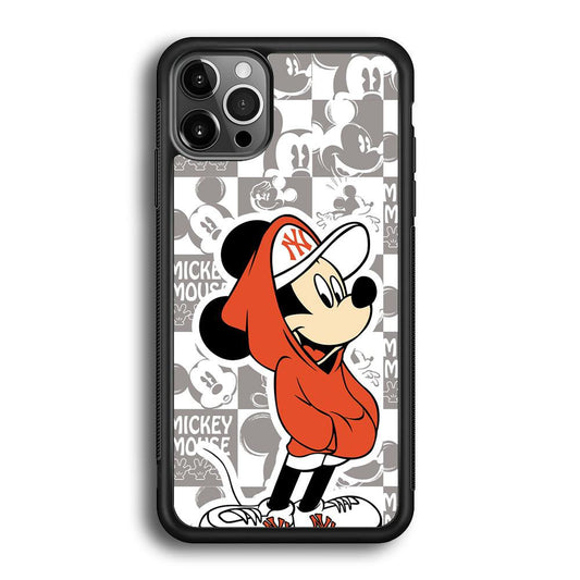 Mickey Mouse The Fans on Duty iPhone 12 Pro Max Case-Rubber Black (2D Case)-Oxvistore