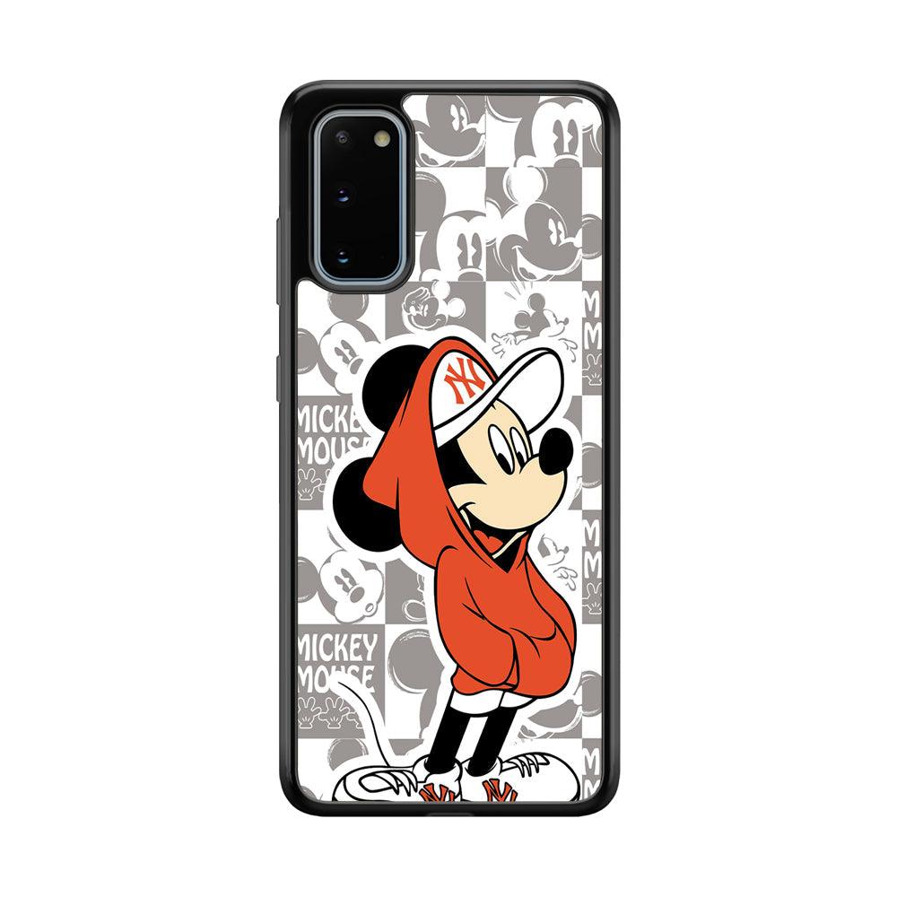 Mickey Mouse The Fans on Duty Samsung Galaxy S20 Case-Rubber Black (2D Case)-Oxvistore