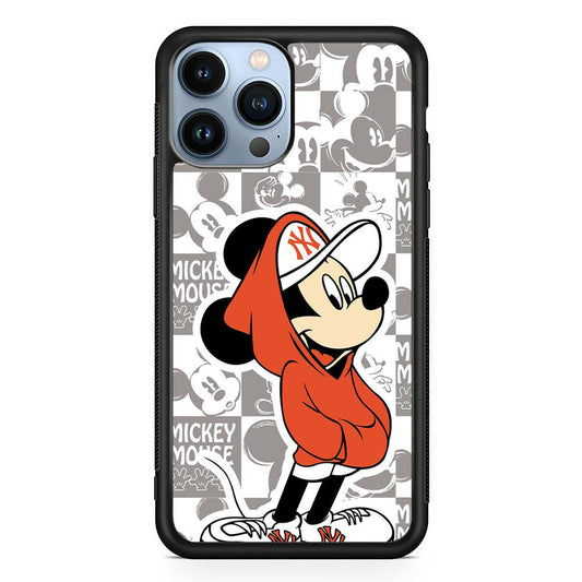 Mickey Mouse The Fans on Duty iPhone 13 Pro Max Case-Rubber Black (2D Case)-Oxvistore