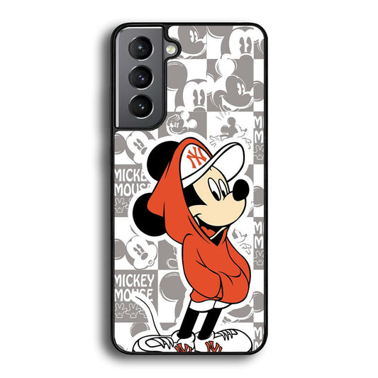 Mickey Mouse The Fans on Duty Samsung Galaxy S23 Plus Case-Rubber Black (2D Case)-Oxvistore