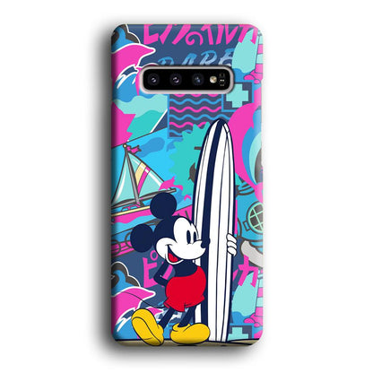 Mickey Surf Board Samsung Galaxy S10 Case-Oxvistore