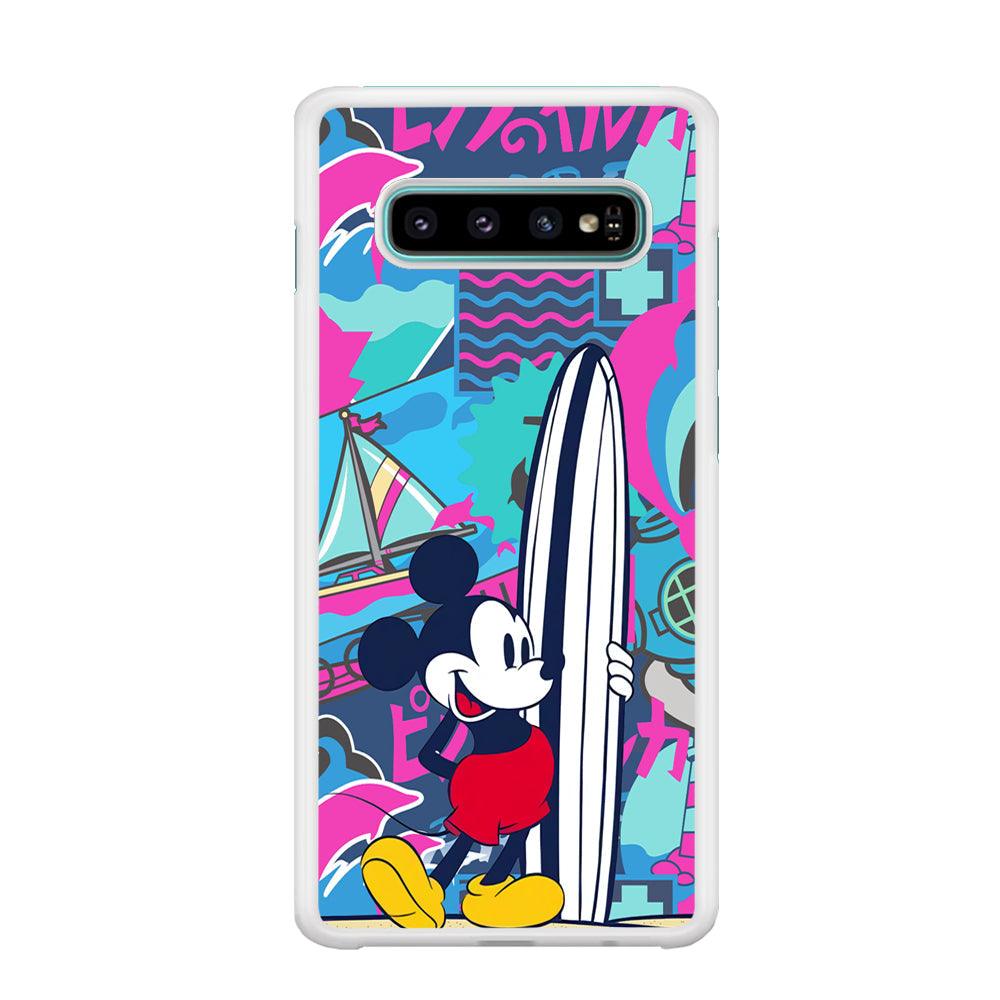 Mickey Surf Board Samsung Galaxy S10 Case-Oxvistore