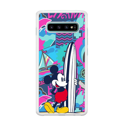 Mickey Surf Board Samsung Galaxy S10 Case-Oxvistore